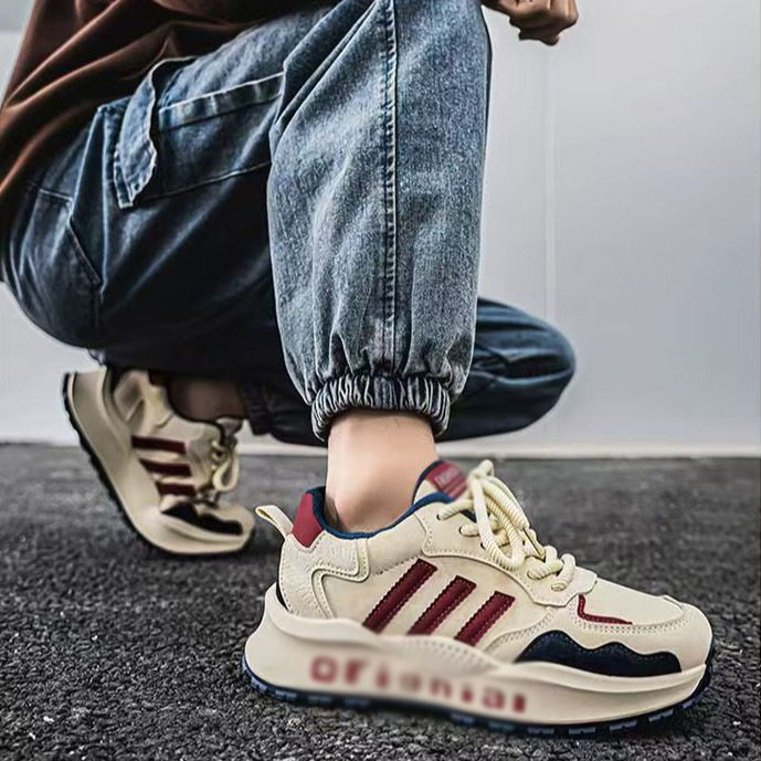 青岛福客来女鞋断码清仓爆款复古三道杠厚底增高老爹鞋男2026春季,流行男鞋,老爹鞋,淘宝优惠券,粉丝福利购,淘宝优惠卷