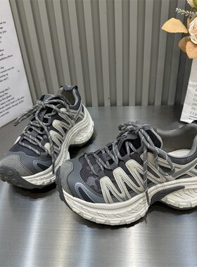 青岛福客来女鞋源头工厂厚底巴黎老爹鞋女2026新款春季女鞋子复古