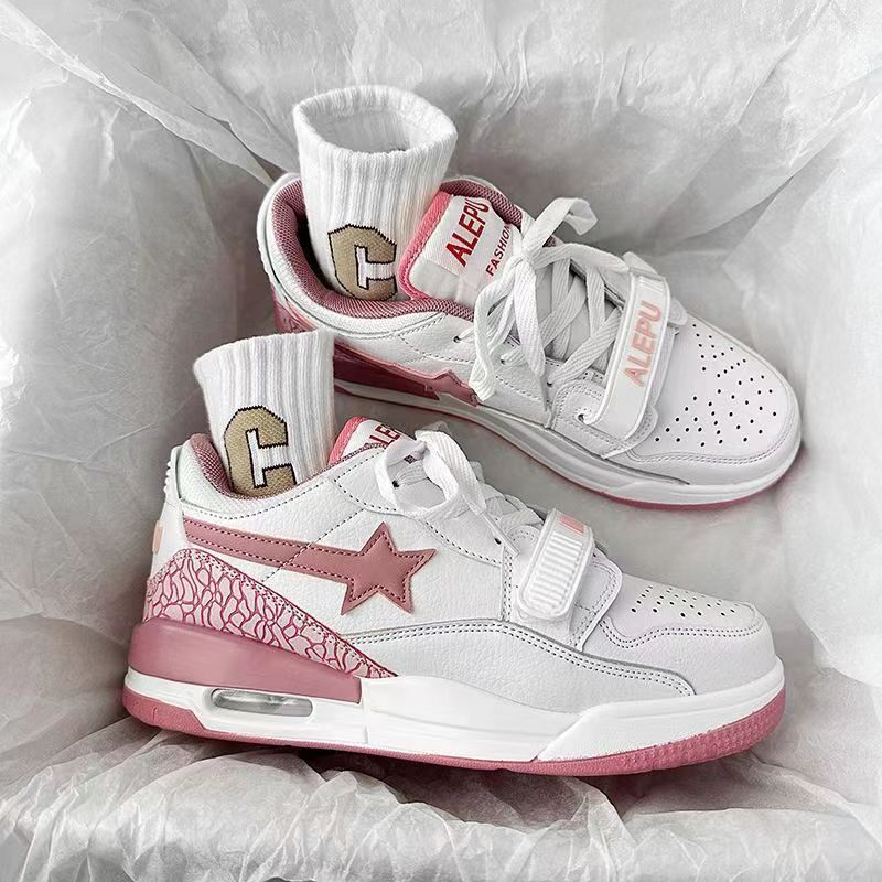 青岛福客来女鞋源头工厂2026春秋新款学院风撞色气垫小白鞋原宿百