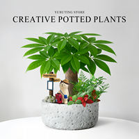 Money tree potted flowers, green plants, indoor plants, office desk bonsai, ornaments, living room, prosperous house, easy to take care of throughout the four seasons thumbnail 7
