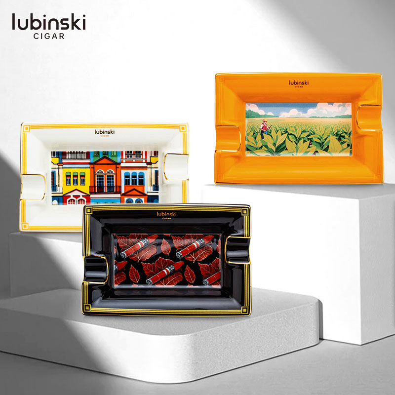 鲁宾斯基彩绘双人位雪茄烟灰缸