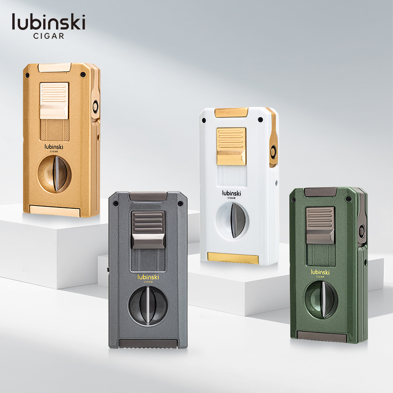 鲁宾斯基雪茄打火机双火带平剪