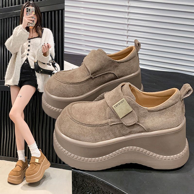 8cm内增高厚底高跟勃肯鞋单鞋