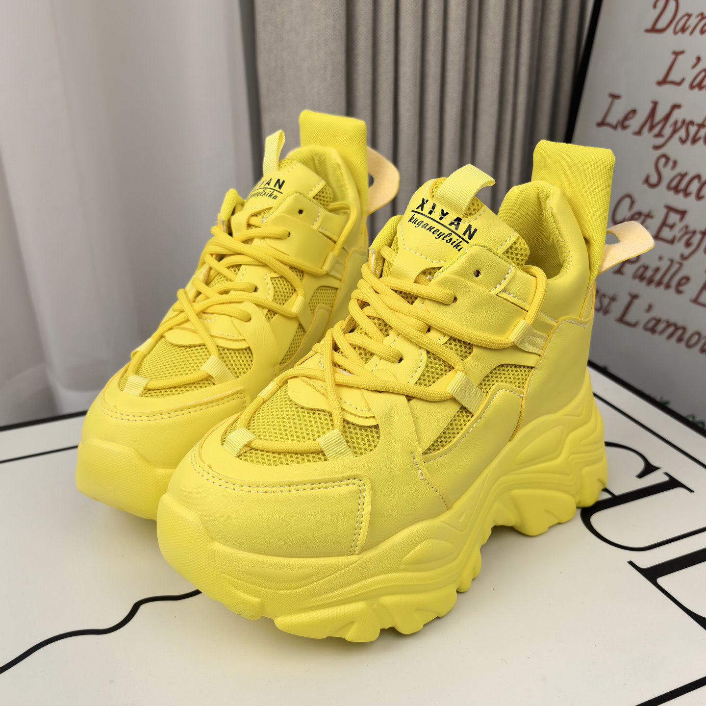 2026春季新款10cm内增高女鞋厚底小个子老爹鞋百搭显瘦运动休闲鞋