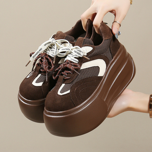 新款 运动休闲鞋 9cm内增高女鞋 百搭面包鞋 厚底高跟老爹鞋 2026春季