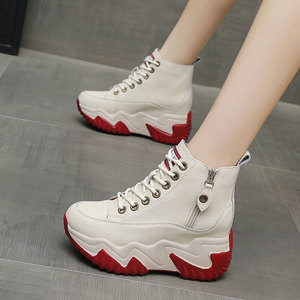 2026春季新款8cm内增高女鞋厚底显瘦高帮鞋女百搭显瘦运动休闲鞋