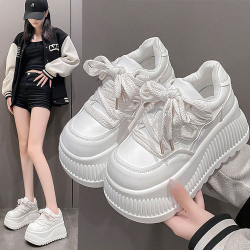 8cm内增高厚底高跟松糕休闲鞋