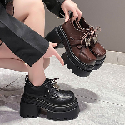10cm内增高厚底显瘦小皮鞋