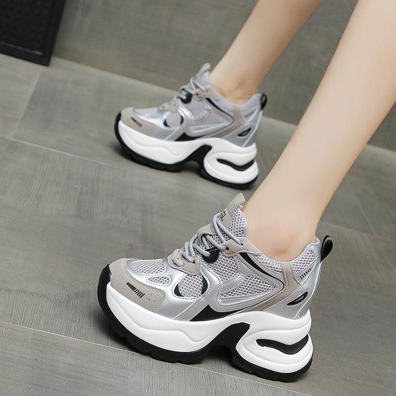 8cm内增高厚底高跟软底老爹鞋