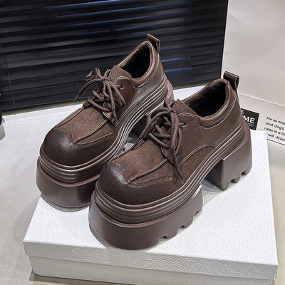 10cm内增高厚底加绒保暖小皮鞋