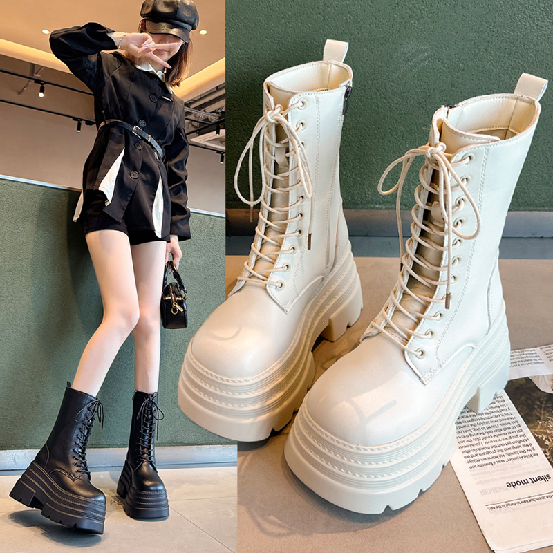 10cm内增高厚底高跟小个子马丁靴