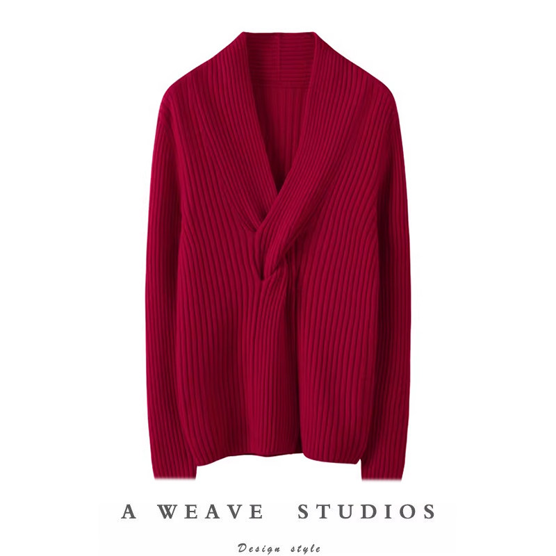 萨琪尼着迷女人味！扭转V领山羊绒衫女加厚纯羊绒毛衣针织打底衫,女装/女士精品,羊绒衫,淘宝优惠券,粉丝福利购,淘宝优惠卷