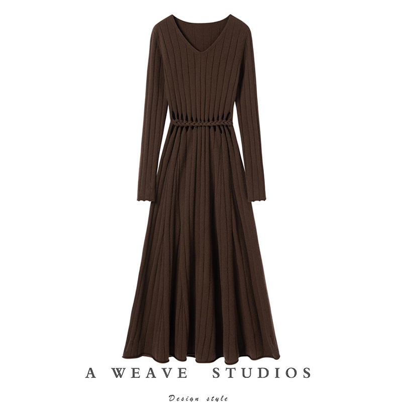 编织镂空美拉德羊绒衫女