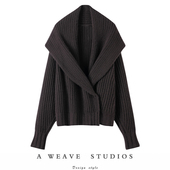 秋冬季 新品 羊绒毛衣开衫 气质温度都有 披肩高级设计感针织衫