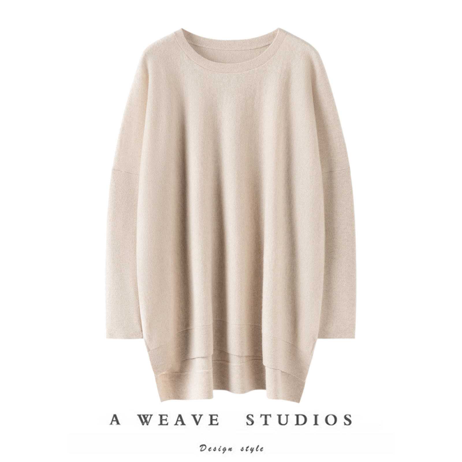 延续美好~100%纯山羊绒衫女圆领中长款纯羊绒毛衣针织衫宽松秋冬,女装/女士精品,羊绒衫,淘宝优惠券,粉丝福利购,淘宝优惠卷