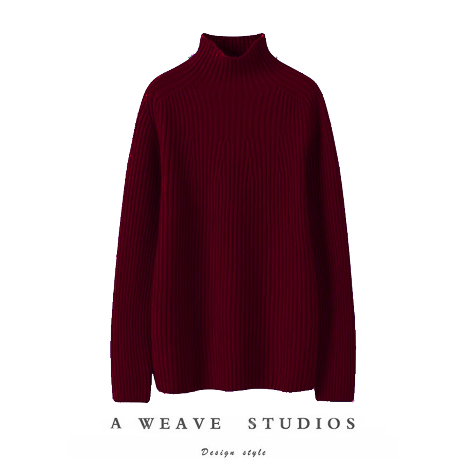 萨琪尼官方正品！高端系列 坑条高领纯羊绒衫女加厚毛衣女多色