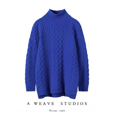 纯山羊绒加厚宽松中长款毛衣秋冬