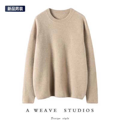 100纯羊绒衫男圆领时尚毛衣