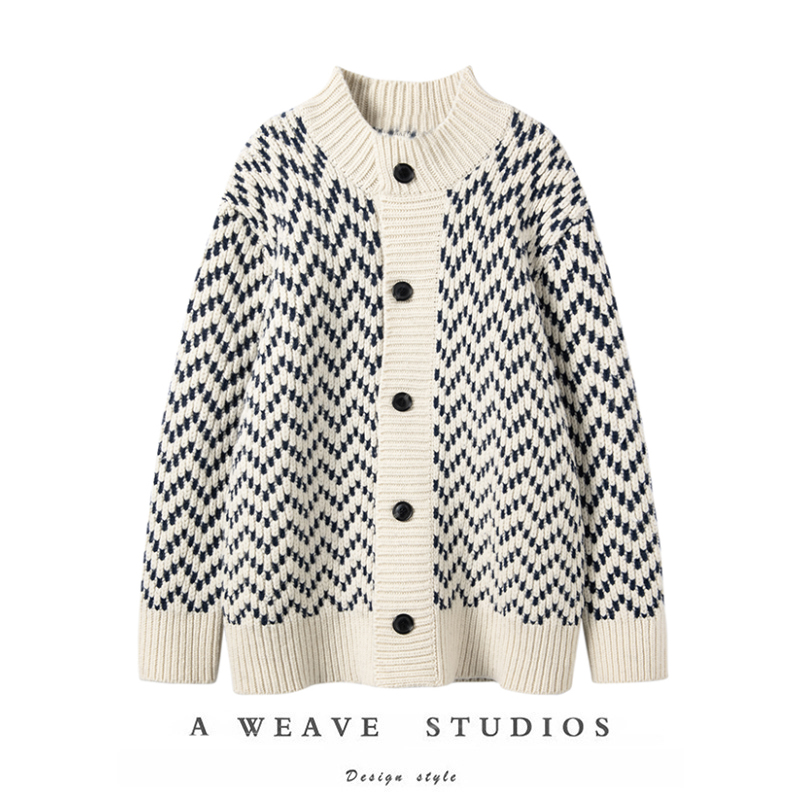 慵懒风毛衣外套女2025冬复古