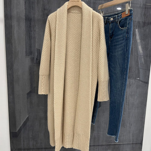 萨琪尼柜上2W+！稳稳的女王篙级感！纯重磅长款羊绒开衫针织外套