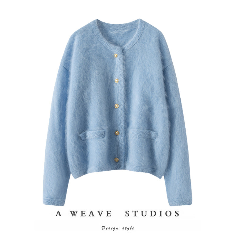 柔风般触感~2025冬季新款外套100纯羊绒女士圆领纯色拉绒针织开衫,女装/女士精品,羊绒衫,淘宝优惠券,粉丝福利购,淘宝优惠卷