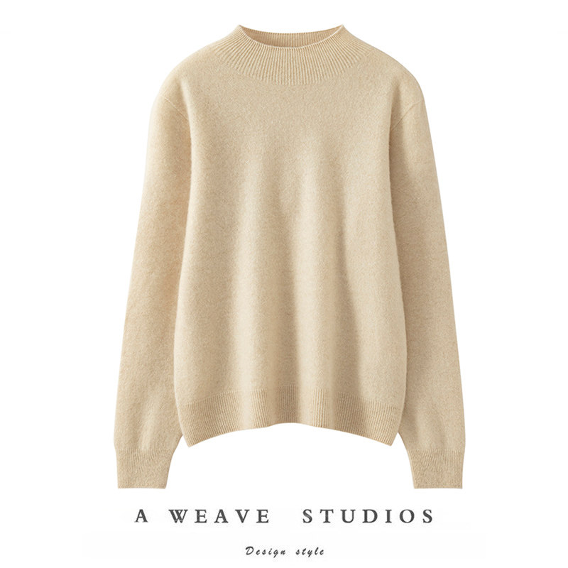 高档无缝~半高领100%纯山羊绒衫女秋冬针织衫保暖打底毛衣女,女装/女士精品,羊绒衫,淘宝优惠券,粉丝福利购,淘宝优惠卷