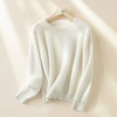 一秒沦陷轻软无压显瘦圆领上衣套头衫 贝贝白 北美小动物毛毛