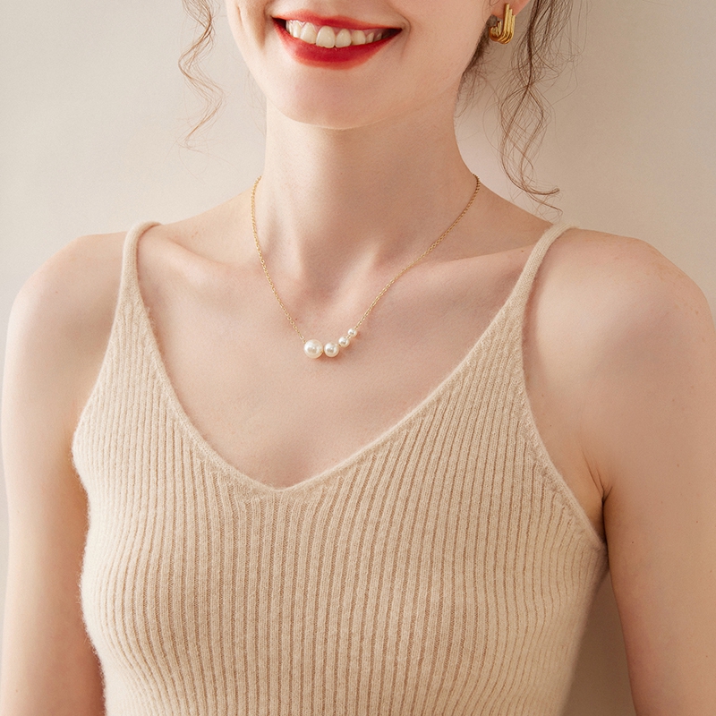 神仙小内搭 100%山羊绒女元宝针吊带前后V领百搭背心内搭修身打底