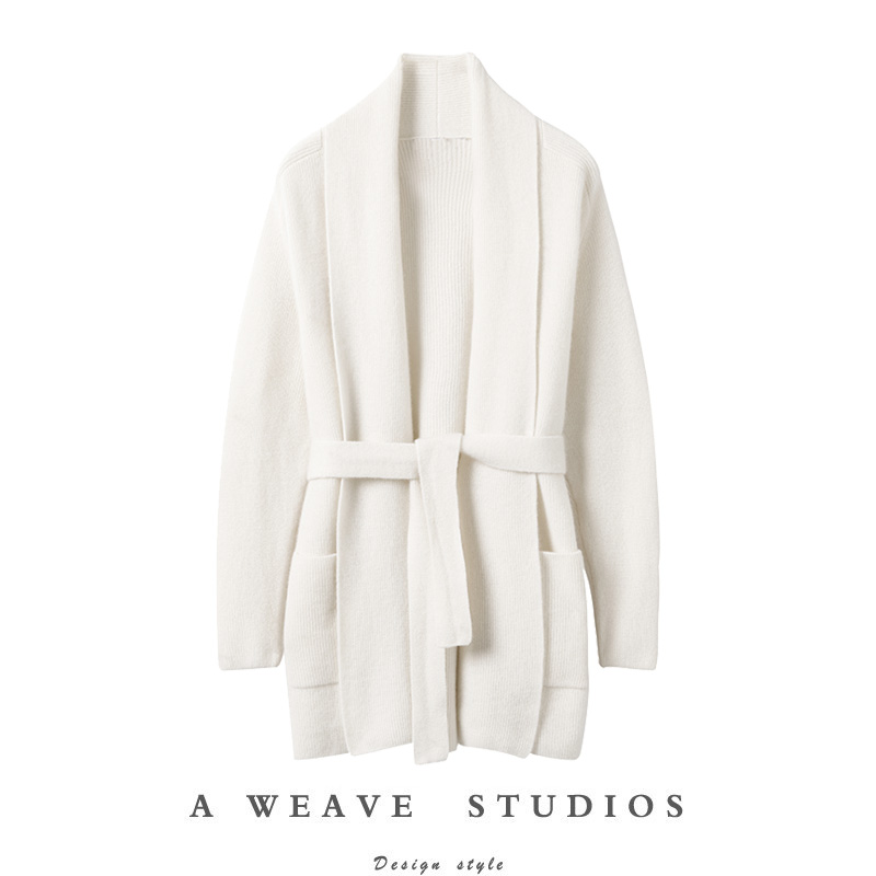 宽松加厚山羊绒针织开衫