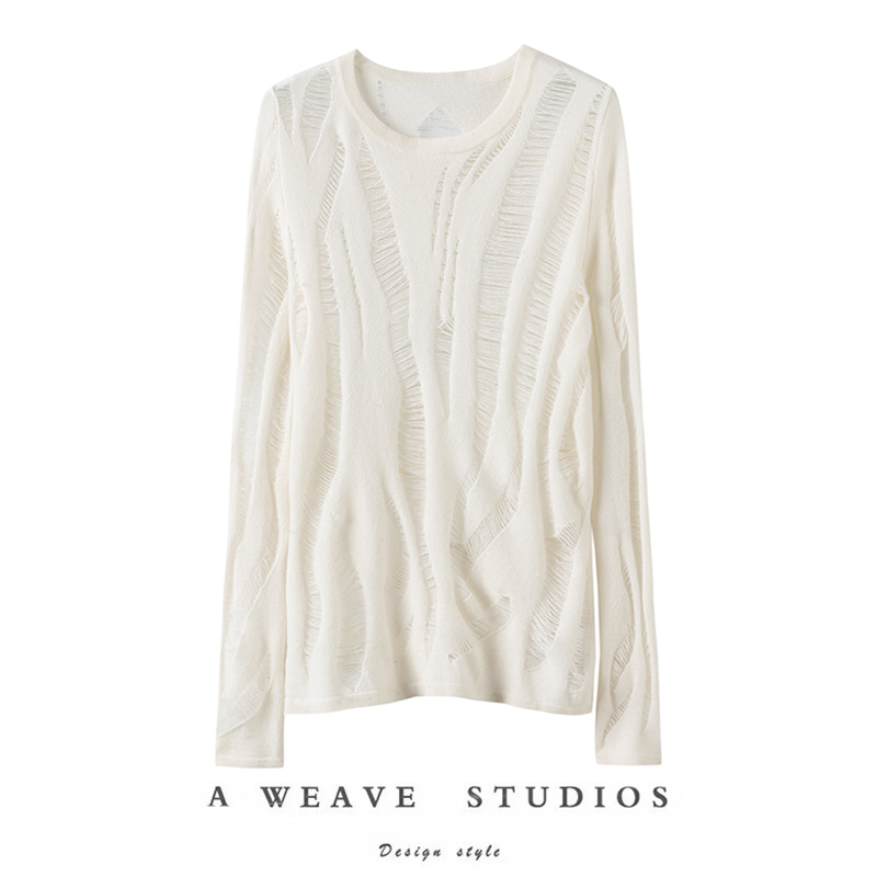 设计感小众镂空针织羊绒衫