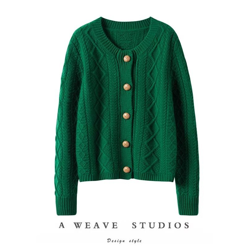 时髦气质！真皮包扣复古奶奶风羊绒开衫女纯羊绒毛衣针织加厚外套,女装/女士精品,羊绒衫,淘宝优惠券,粉丝福利购,淘宝优惠卷