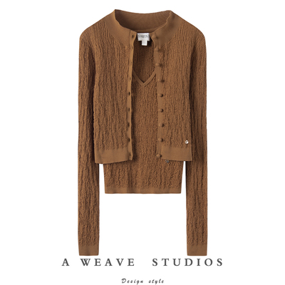 羊绒针织开衫V领无袖背心