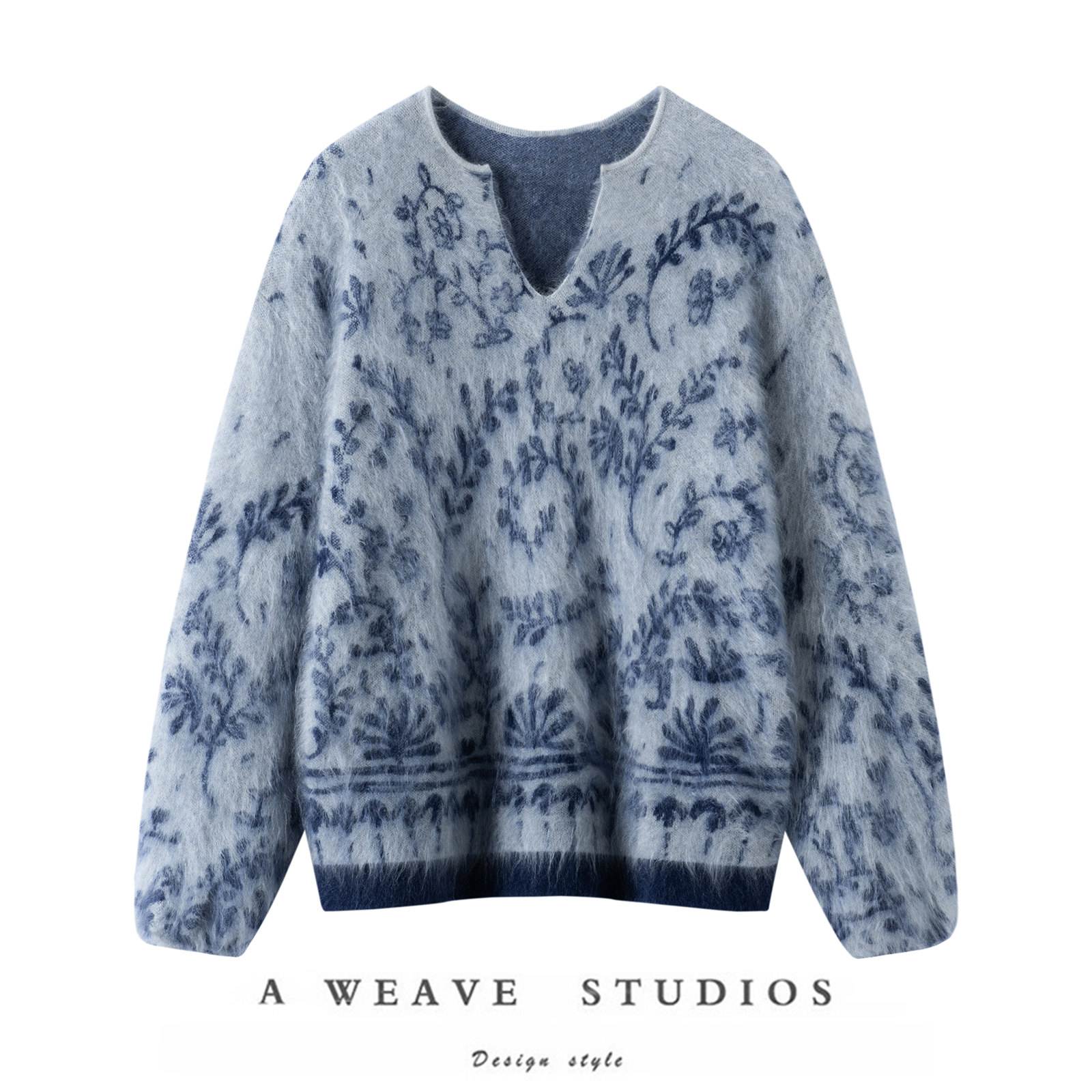 100%纯山羊绒灯笼袖针织毛衣