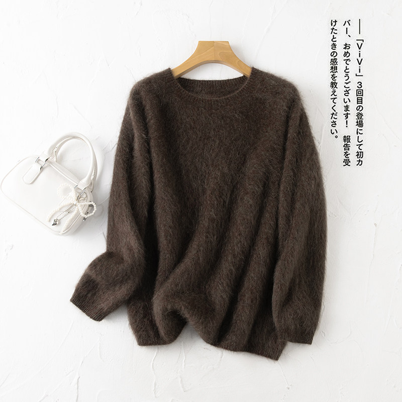 轻松时髦~7针岛精3D无缝一体羊绒衫女100山羊绒拉毛拉绒花纱毛衣