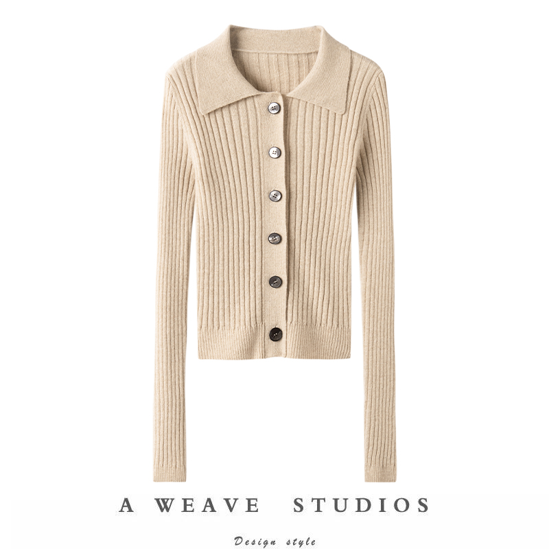 修身显瘦纯羊绒毛衣女pol