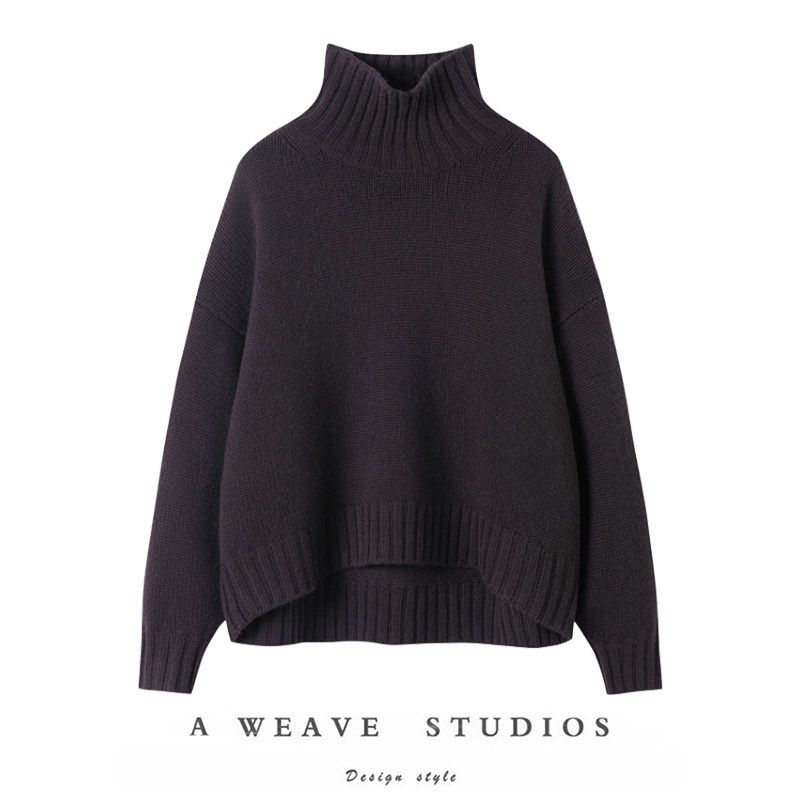 100%羊绒毛衣女深棕色