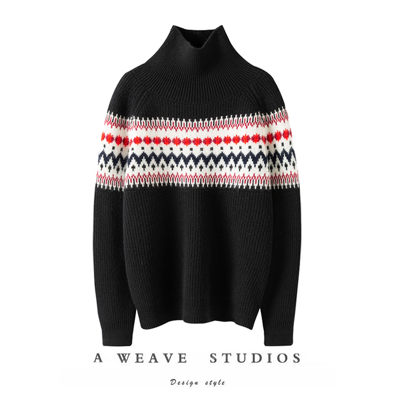 加厚高领冰岛纯山羊绒毛衣女上衣