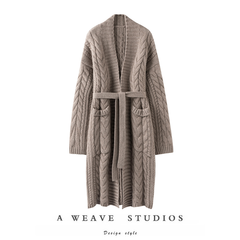 主推新贵！重磅加厚100%山羊绒开衫女纯羊绒毛衣针织开衫大外套