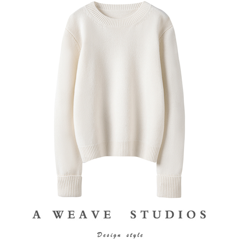 毛衣女圆领山羊绒衫加厚新款