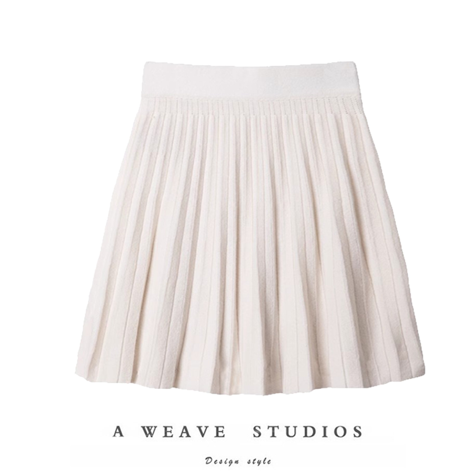 太哇塞了~百褶羊绒半身裙显瘦A字小个子短裙女针织半裙子2025新款