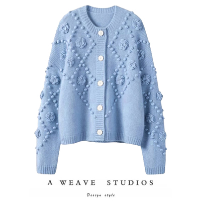 匠心手工 ！2025新款纯山羊绒重工高档豆豆羊绒衫保暖上衣