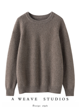 日常BAI搭款~轻奢高端100%牦牛绒宽松极廓形简套头圆领慵懒毛衣女