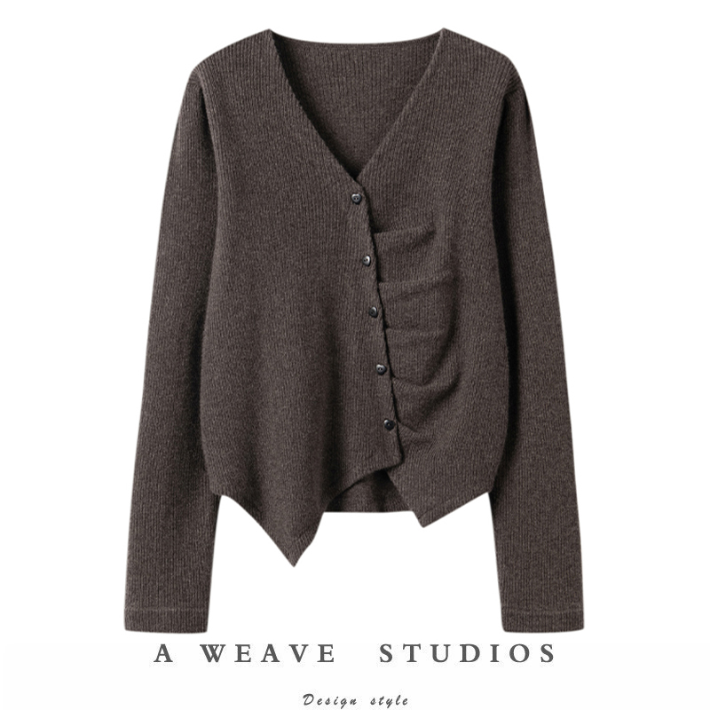 羊绒开衫时尚简约不对称设计女