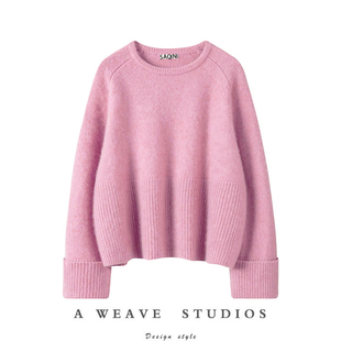 轻盈蓬松 针织王者 康赛妮白厂丝羊绒毛衣外套圆领宽松