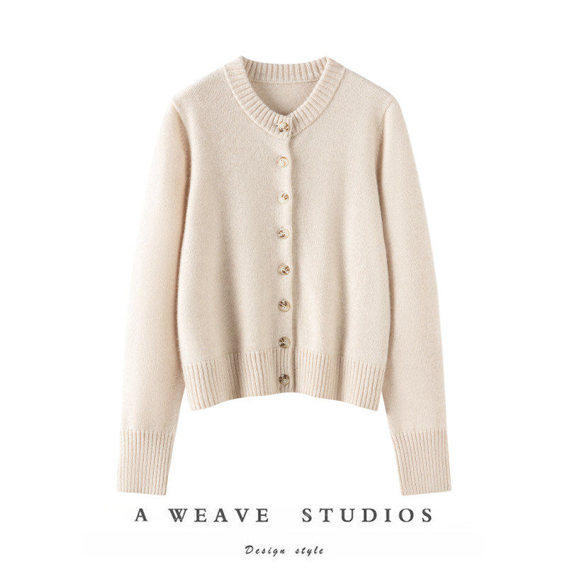 如此温柔！秋冬新款圆领加厚女开衫100%纯山羊绒针织保暖百搭时尚,女装/女士精品,羊绒衫,淘宝优惠券,粉丝福利购,淘宝优惠卷