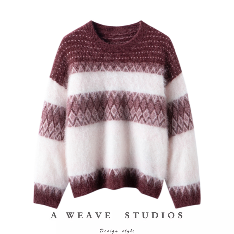 萨琪尼自制｜髙端线：高克重拉毛羊绒毛衣100山羊绒安可拉红毛衣