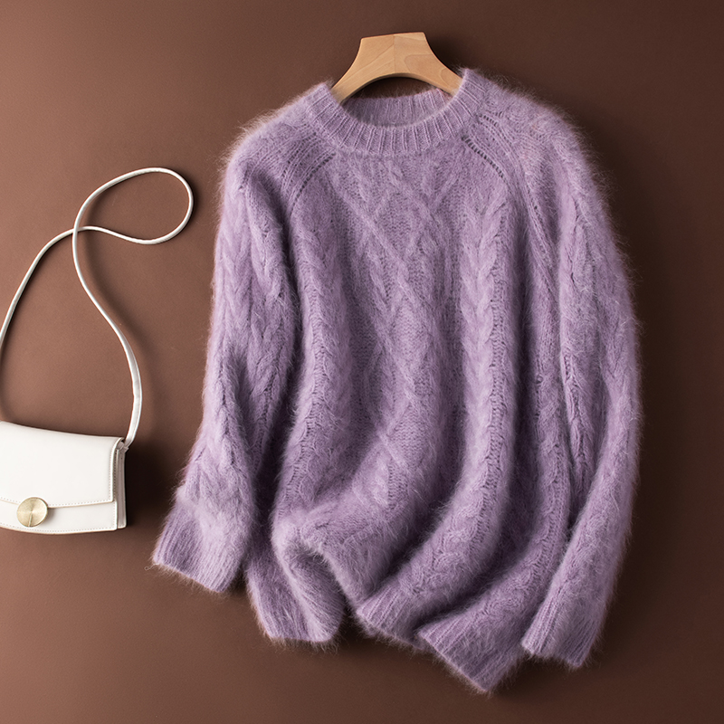 麻花套头加厚高级感羊绒衫
