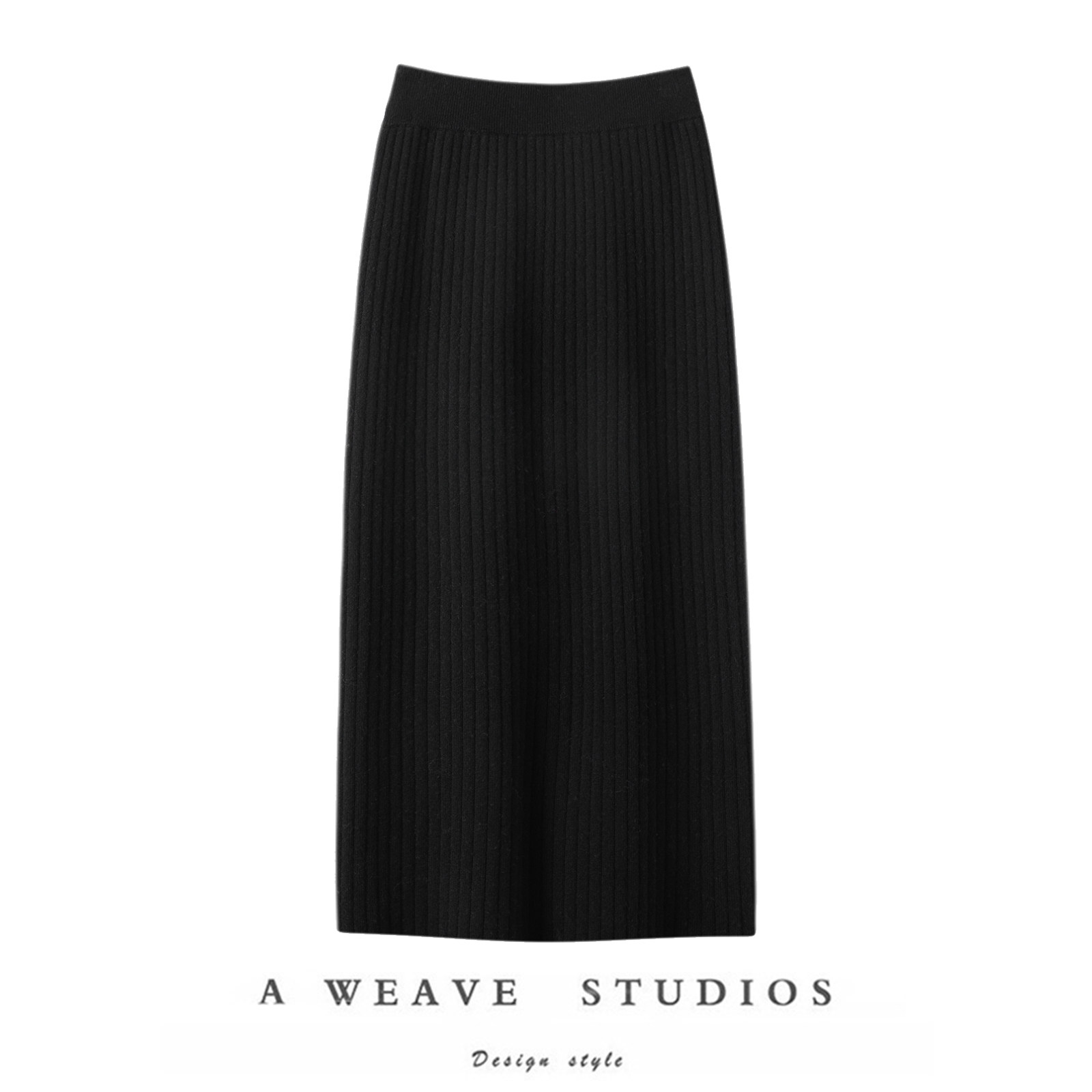 萨琪尼高定优雅风~百搭羊绒半身裙子女中长款包臀裙一步裙厚秋冬