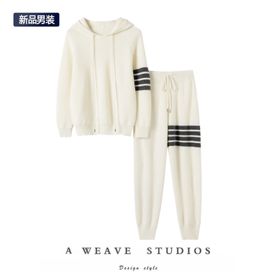 纯羊绒衫圆领连帽针织上衣男