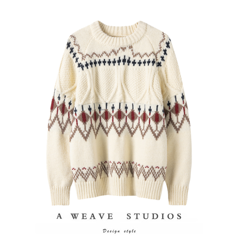 费尔岛羊绒毛衣女不撞款针织上衣